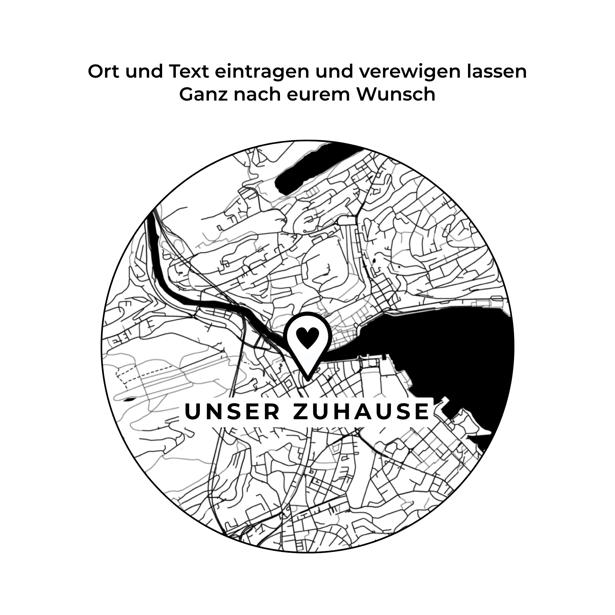 Eichenholz-Untersetzer Lieblingsort (individuelle Karte)