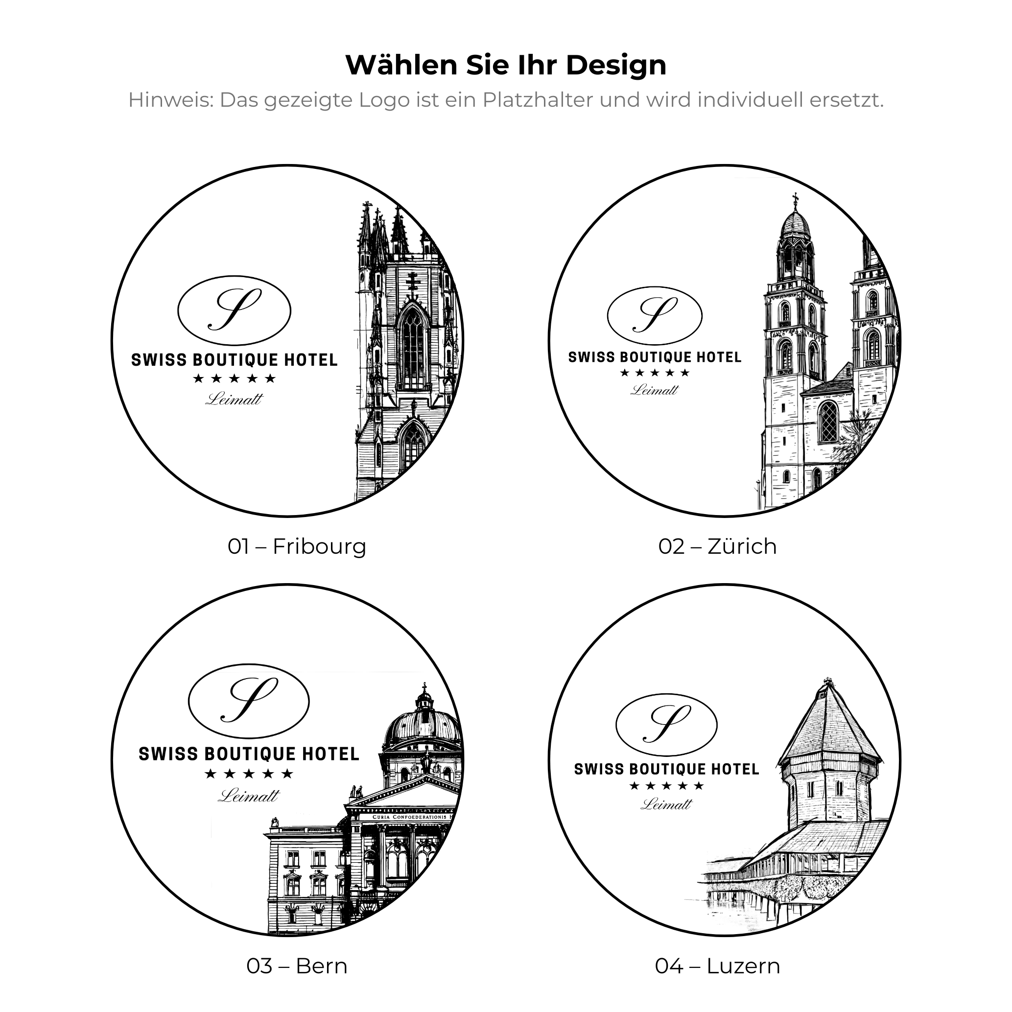 Eichenholz-Untersetzer Wahrzeichen