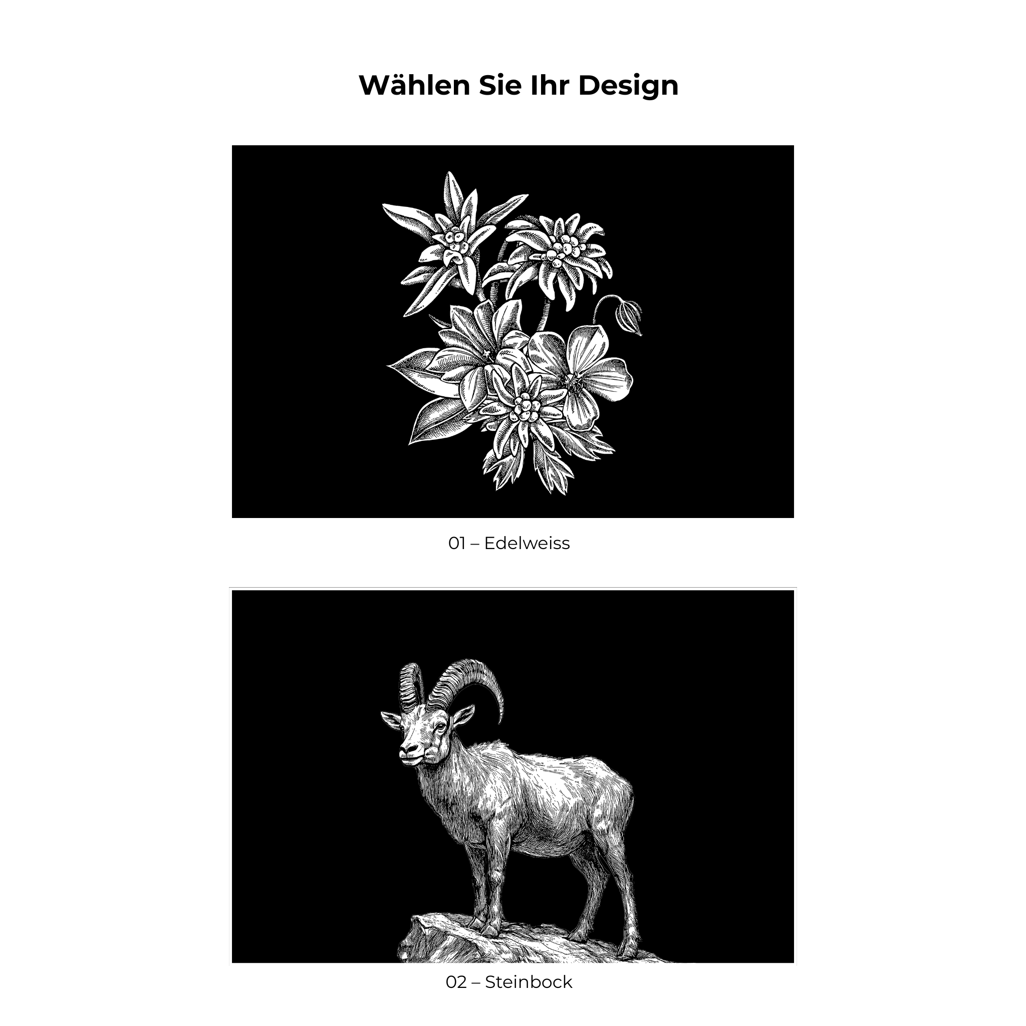 Schieferplatte Alpensymbole