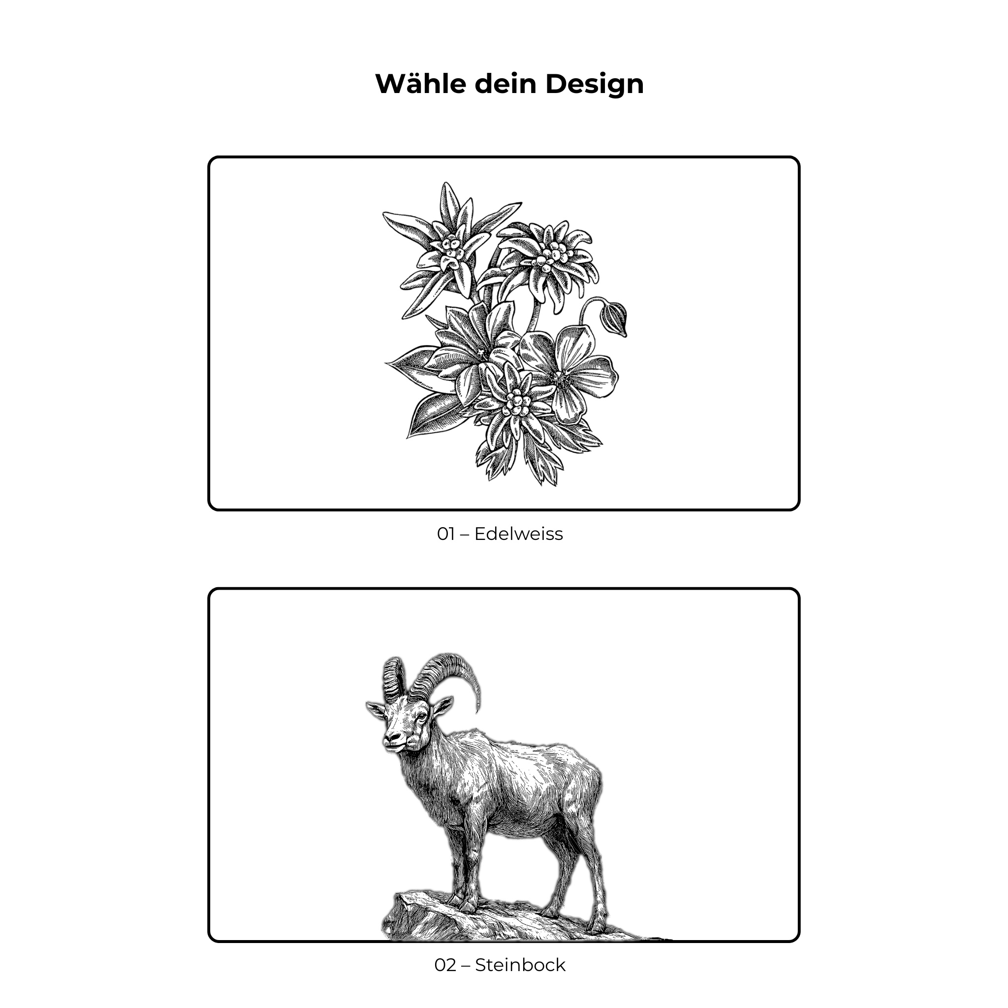 Kirschholz Schneidebrett Alpensymbole