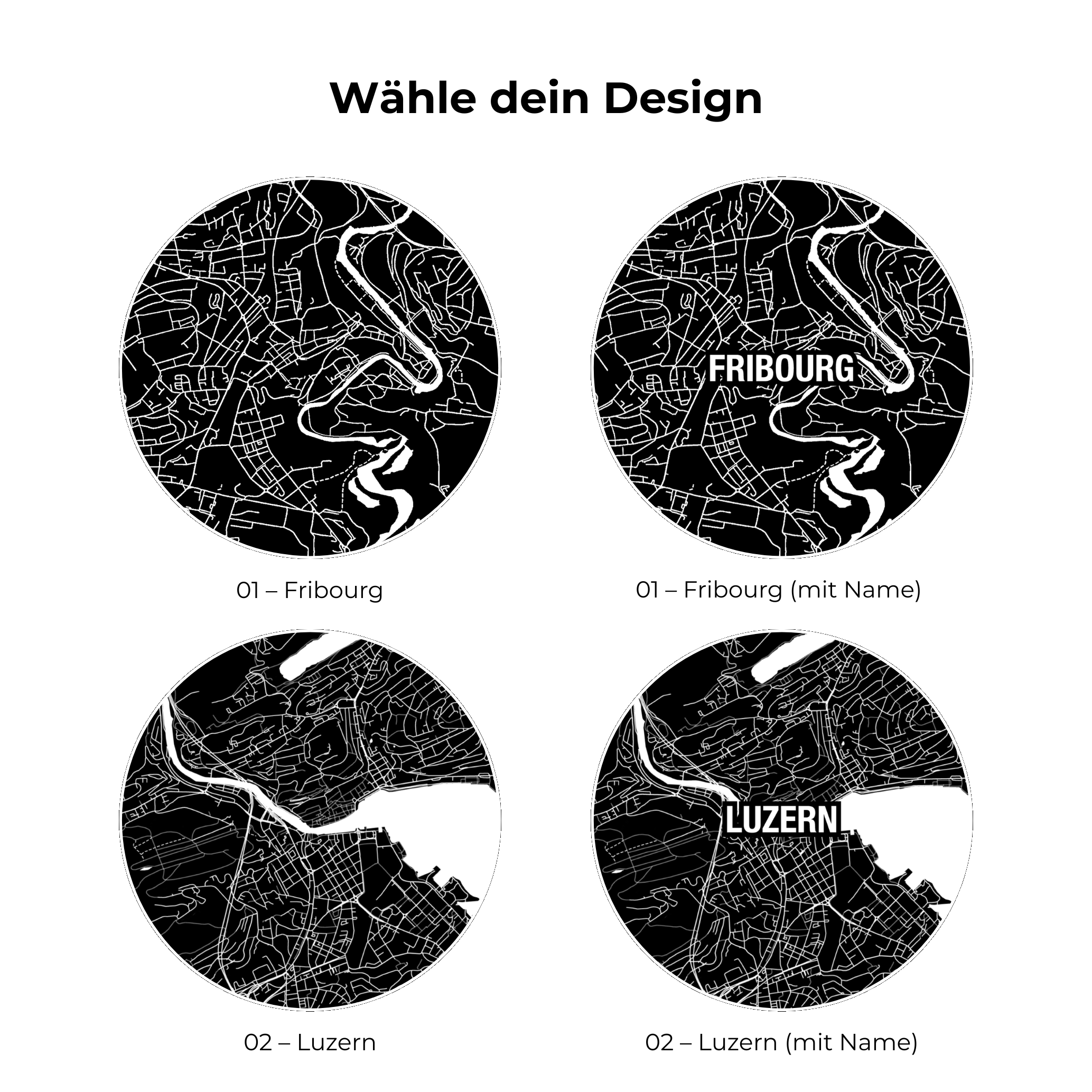 Schiefer-Untersetzer Stadtkarten