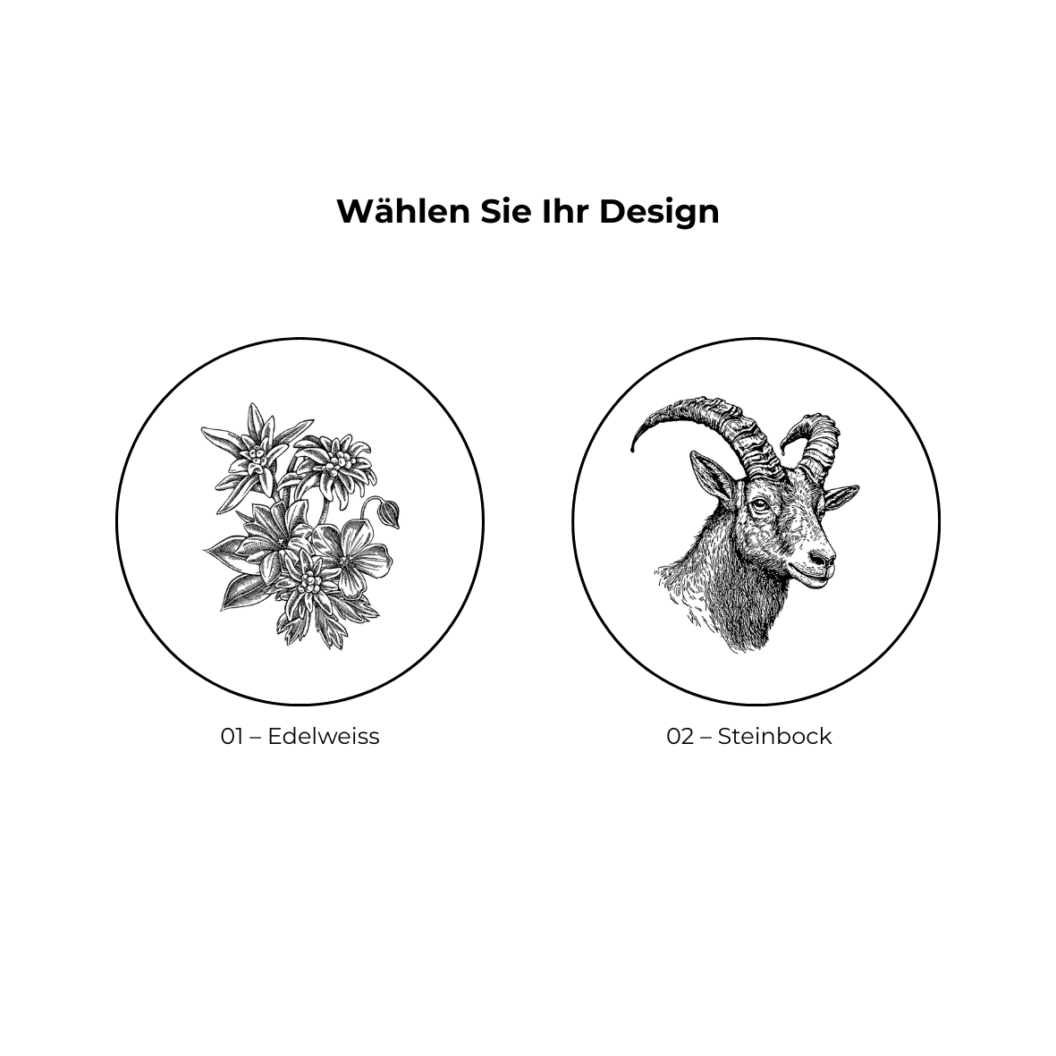 Eichenholz-Untersetzer Alpensymbole