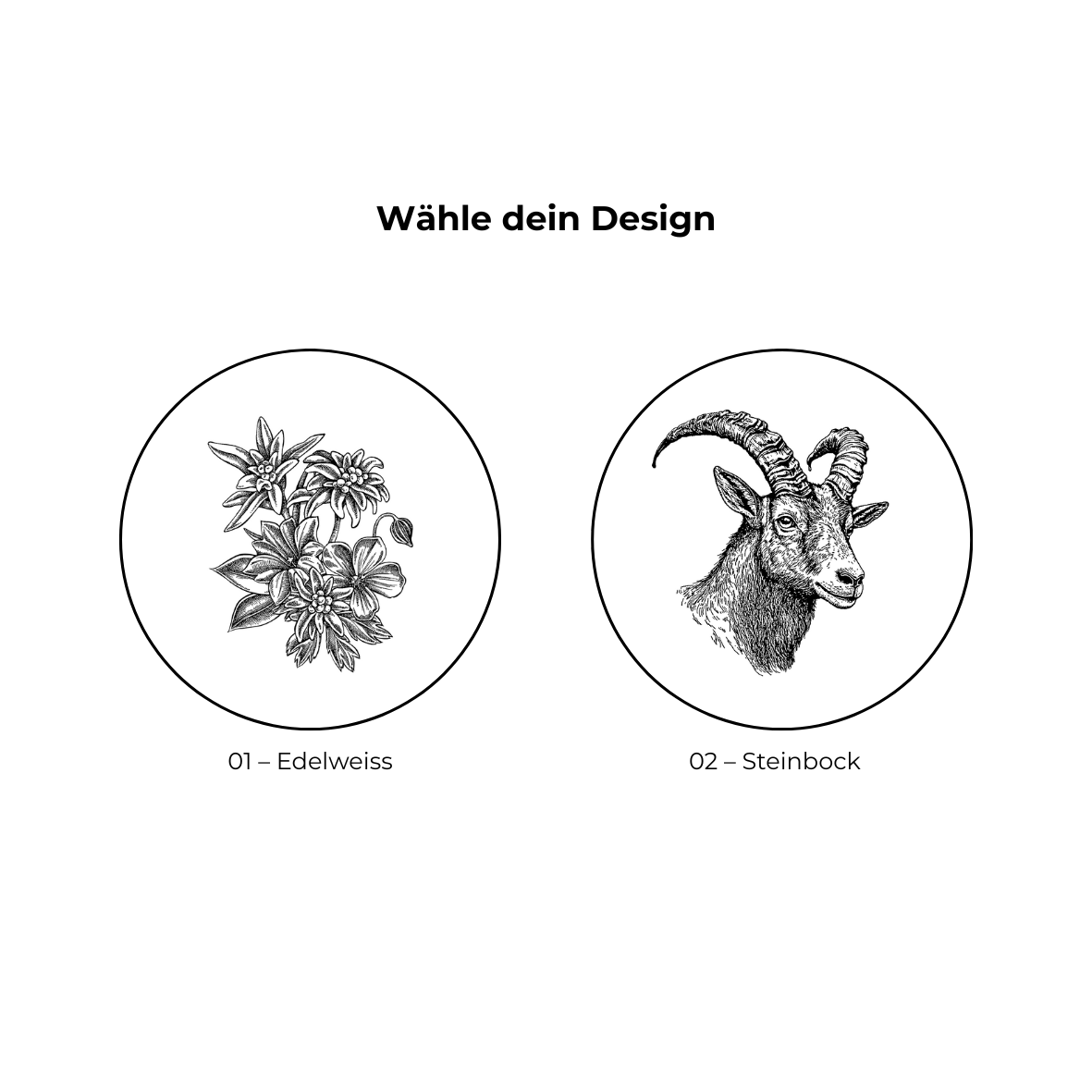 Eichenholz-Untersetzer Alpensymbole