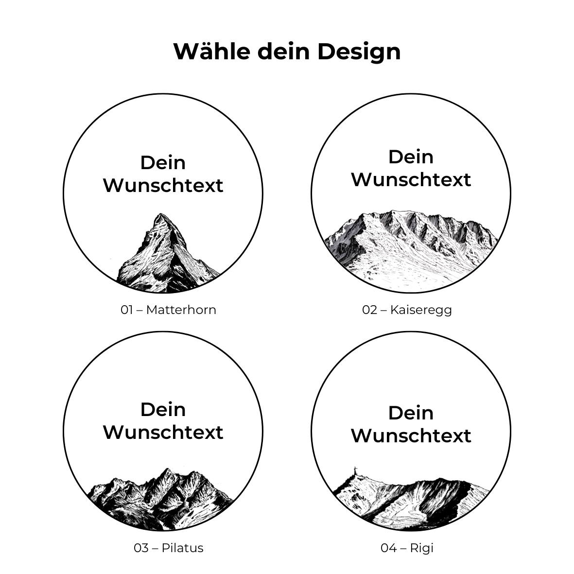 Eichenholz-Untersetzer Alpen