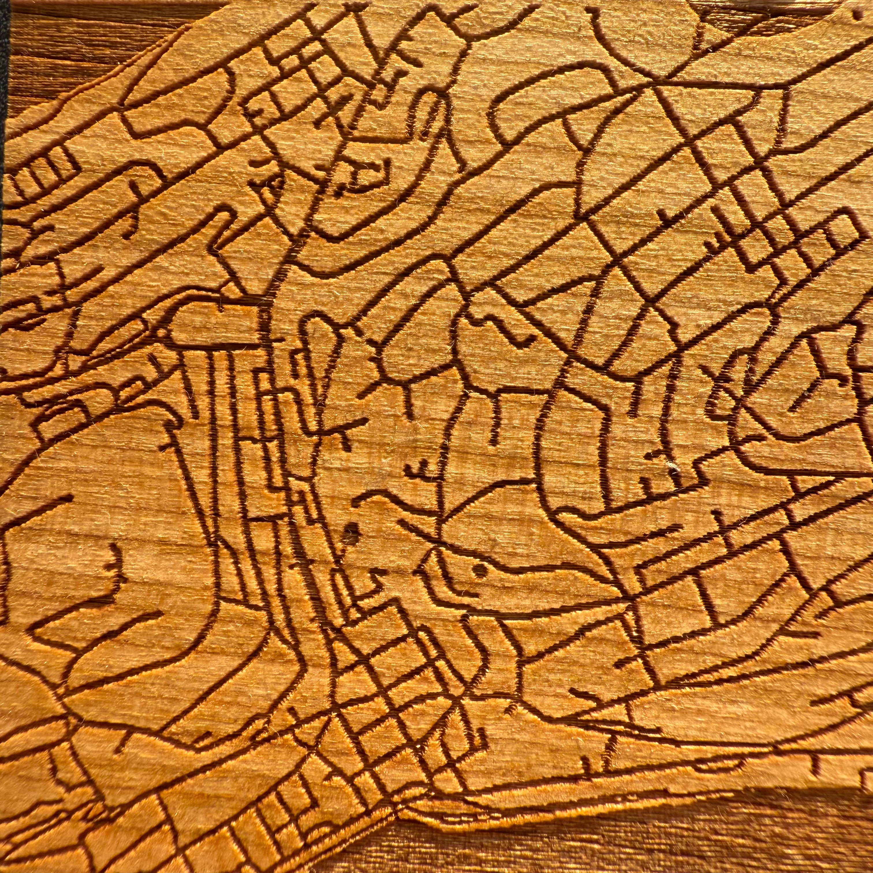 Kirschholz Schneidebrett Stadtkarten