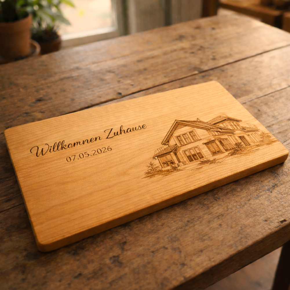 Kirschholz Schneidebrett personalisiert