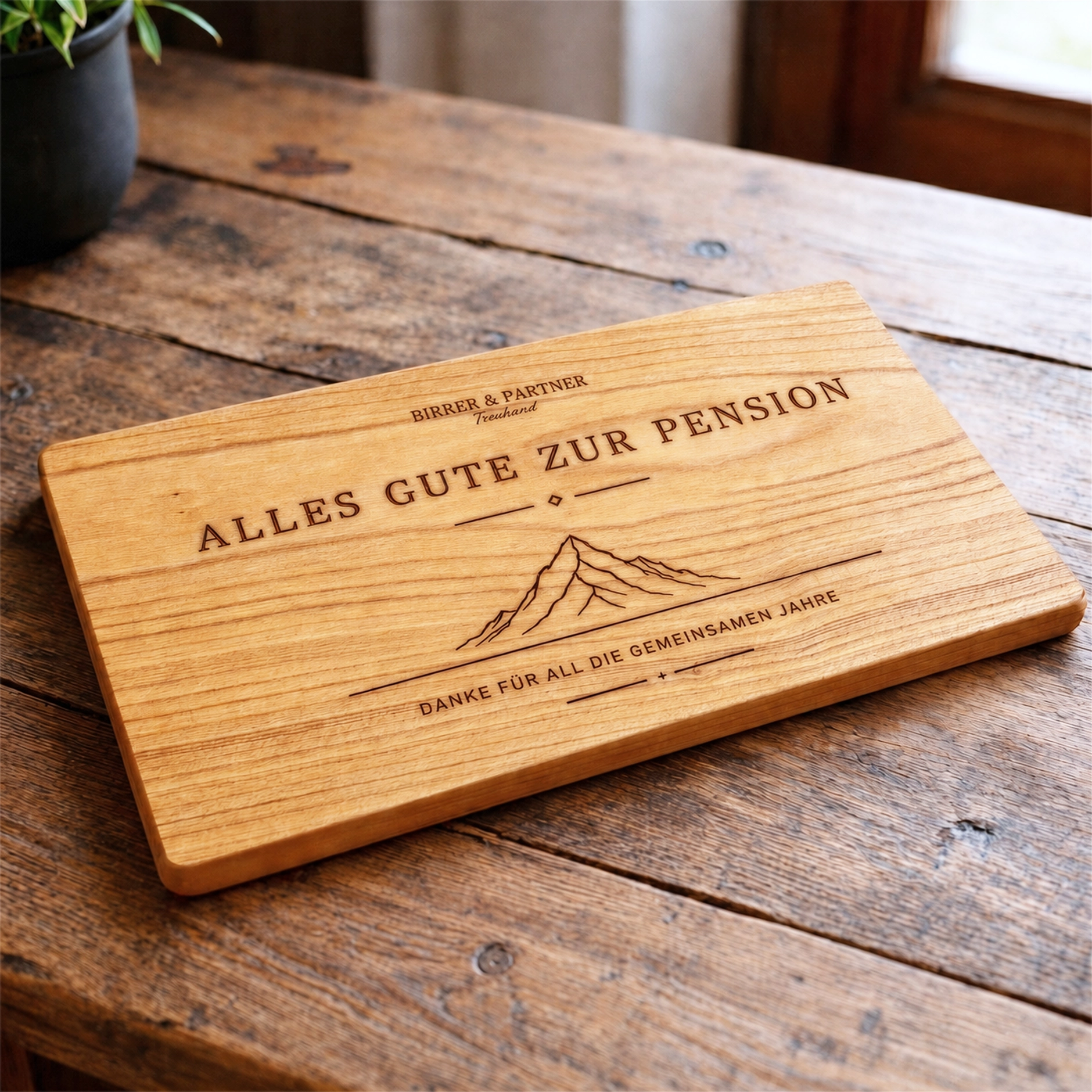 Kirschholz Schneidebrett Pensionsgeschenk