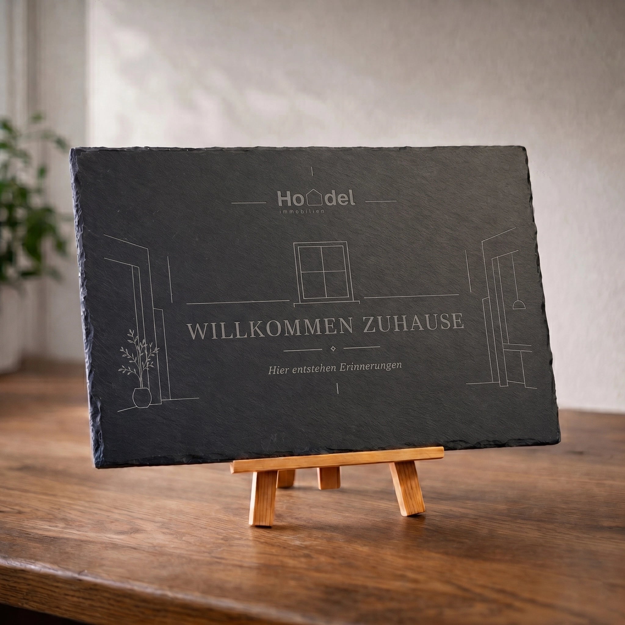 Schieferplatte Einzugsgeschenk